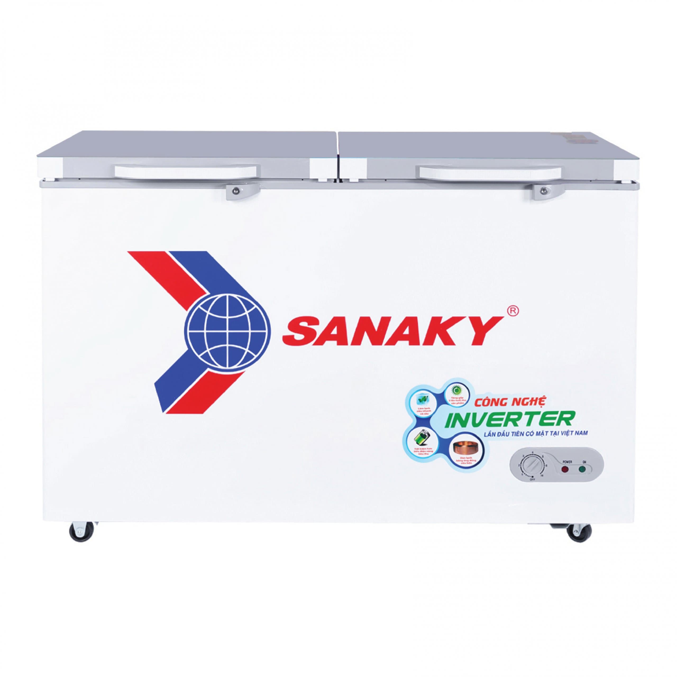 TỦ ĐÔNG INVERTER SANAKY 280 LÍT VH 3699A4K ĐỒNG R600A KÍNH CƯỜNG LỰC