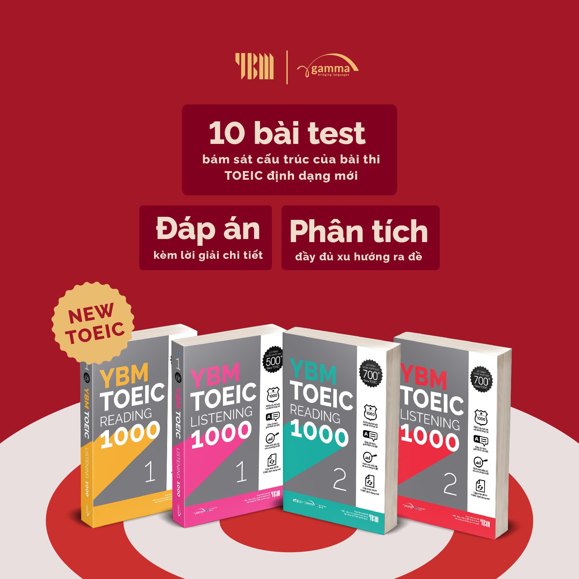 Combo YBM TOEIC 1000 4 Vol Trọn Bộ 4 Cuốn YBM TOEIC Reading 1000 Trọn Bộ 2 Tập YBM TOEIC Listening 1000 Trọn Bộ 2 Tập