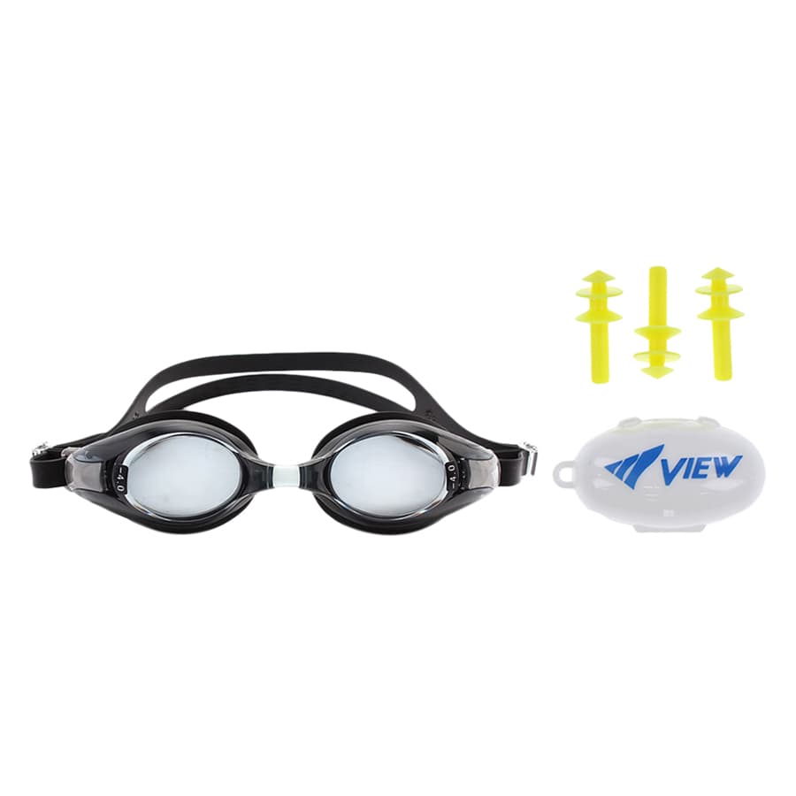 Bộ Kính Bơi Cận View V510 Đen Và Nút Bơi Nhét Tai EP405 7 Diop