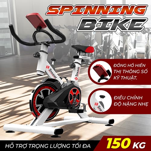 Xe đạp tập thể dục thể thao tại nhà BG Mẫu S303 hàng nhập khẩu Trắng