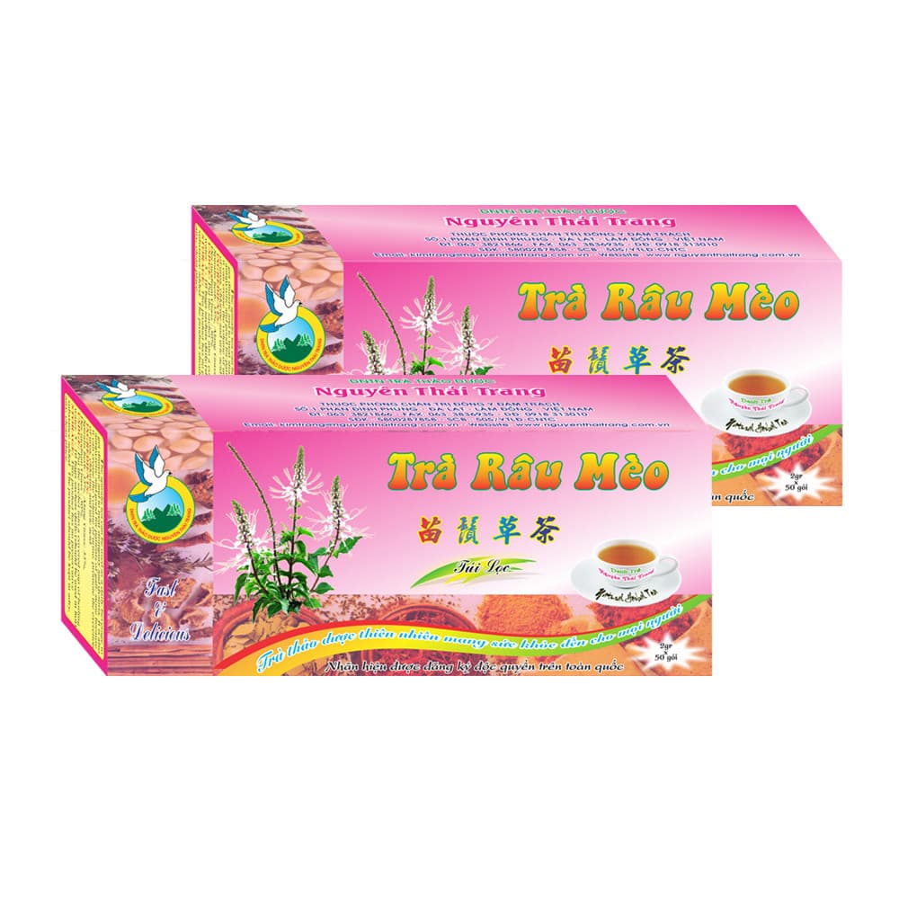 Combo 5 Hộp Trà Râu Mèo Thông Tiểu Trừ Sỏi Thận Hôp 50 Túi Lọc X 2g Nguyên Thái Trang Thảo Dược Thiên Nhiên Tốt Cho Sức Khỏe