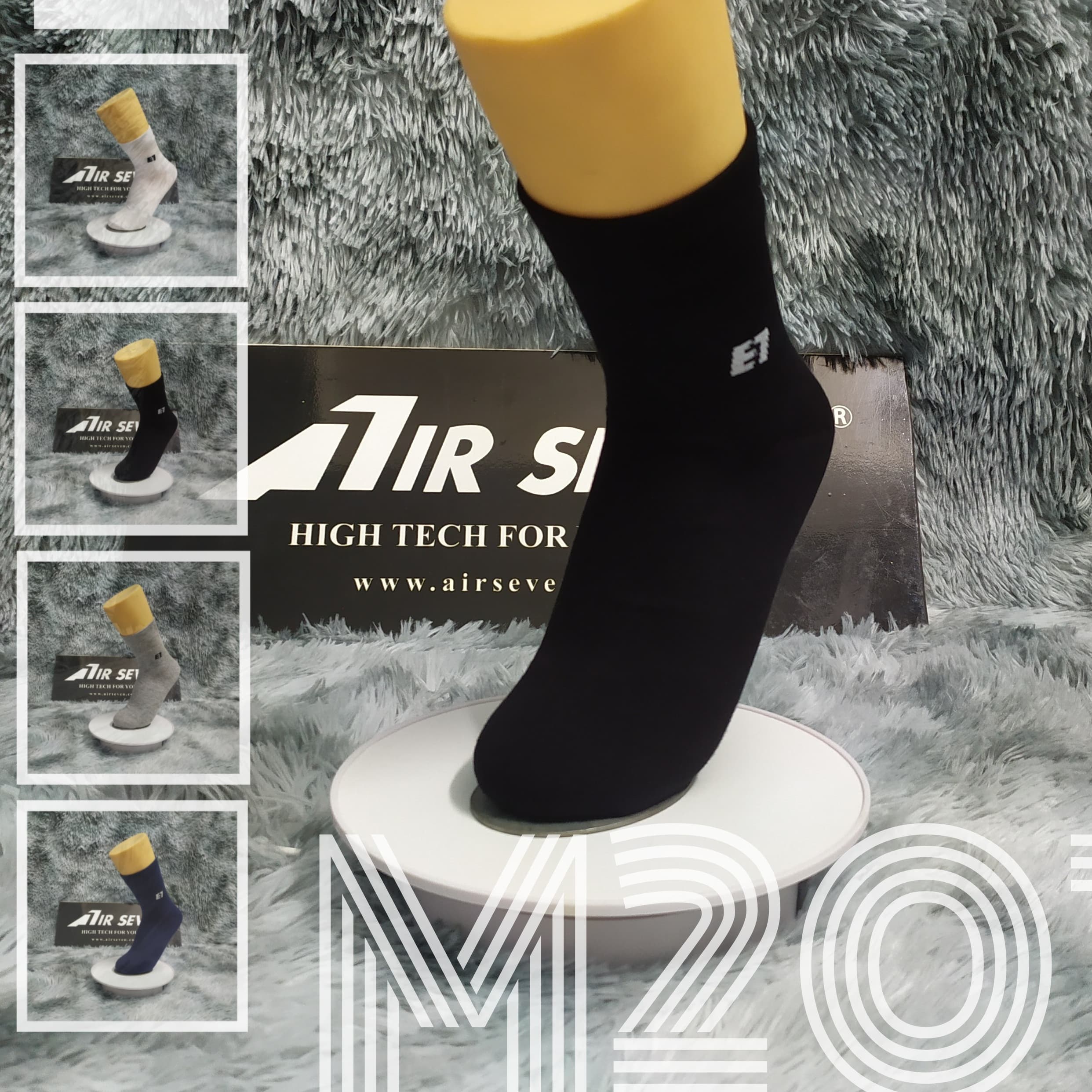 Tất Vơ nam cổ trung Cotton M201 kháng khuẩn khử mùi. Trắng Đen Xanh đen Xám Đen Free Size