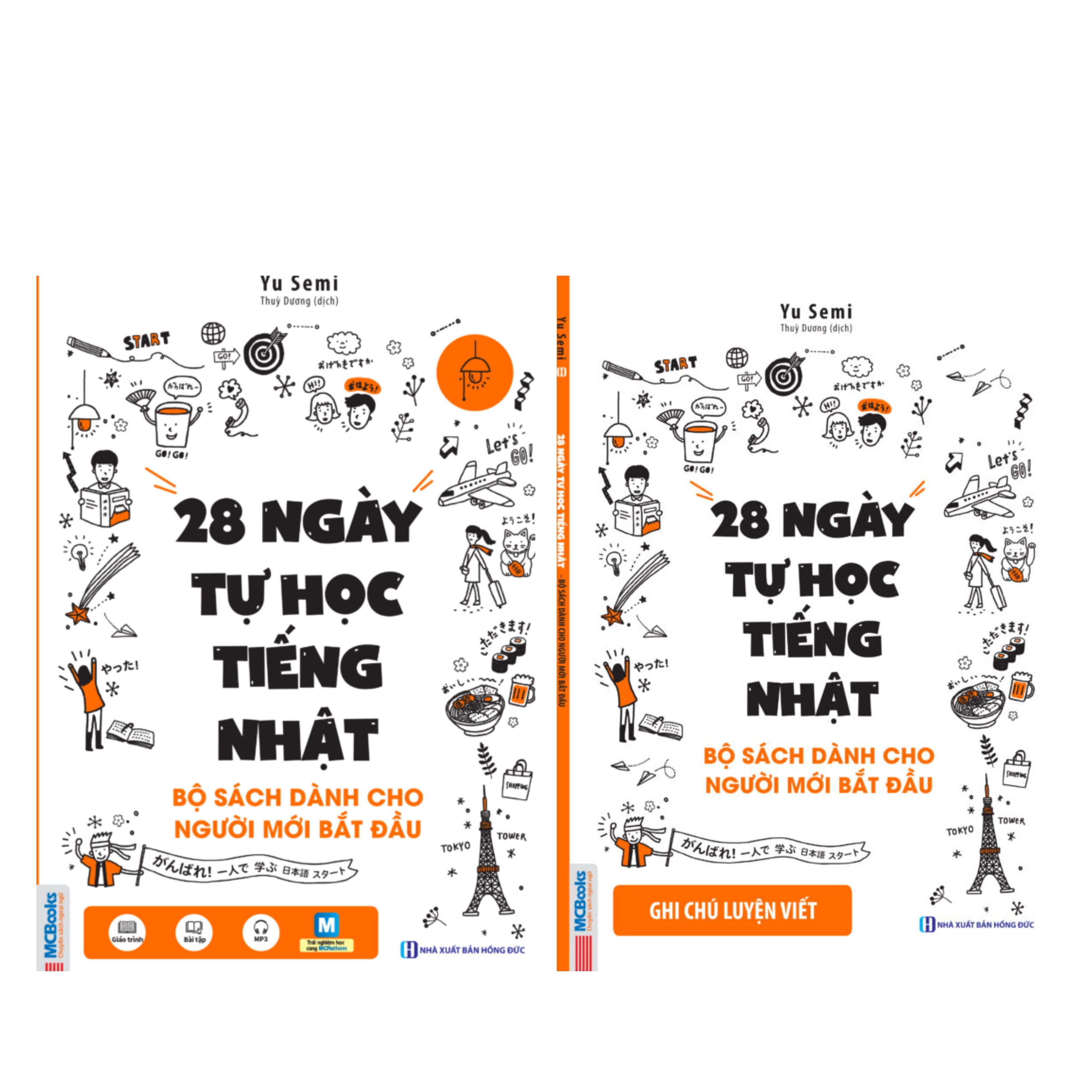 Combo 28 ngày tự học tiếng Nhật Ghi chú luyện viết Sách bài tập TV