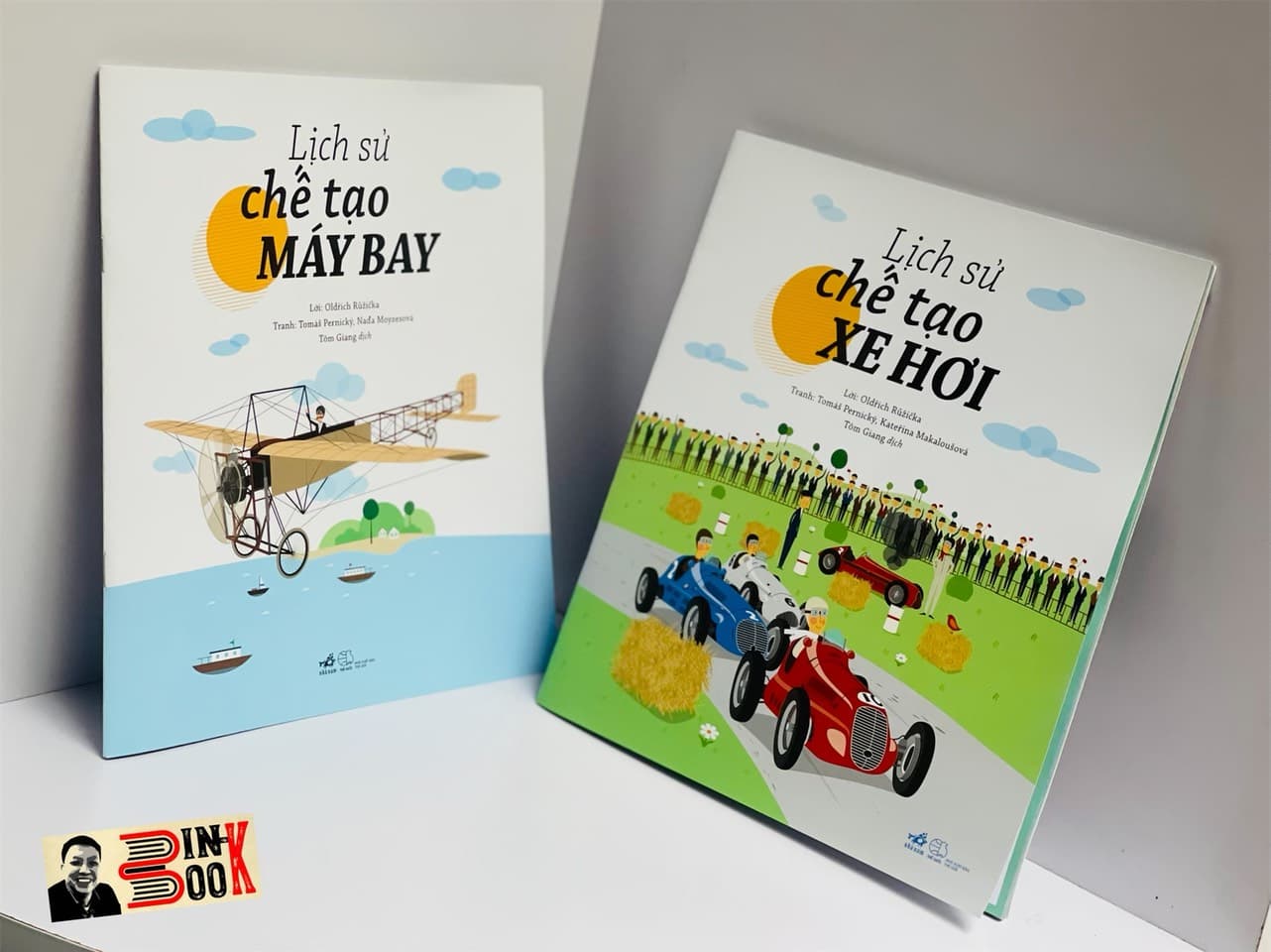 combo 2 cuốn Lịch sử chế tạo MÁY BAY Lịch sử chế tạo XE HƠI in màu toàn bộ Nhã Nam