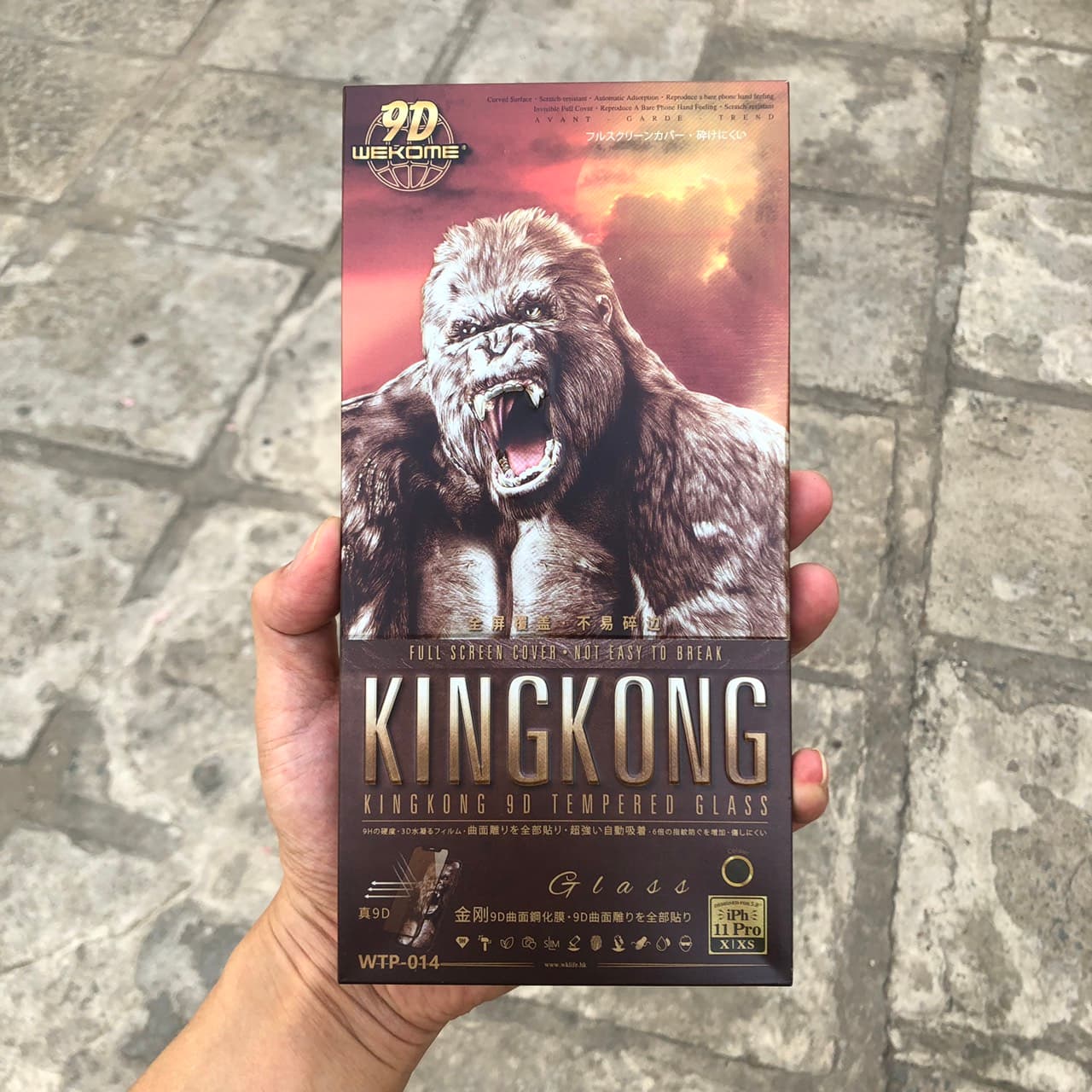 Kính Cường Lực KingKong 9D Trong Suốt Dành Cho iPhone Full Hộp Sắt Cao Cấp Dán Full Màn XXs11 Pro