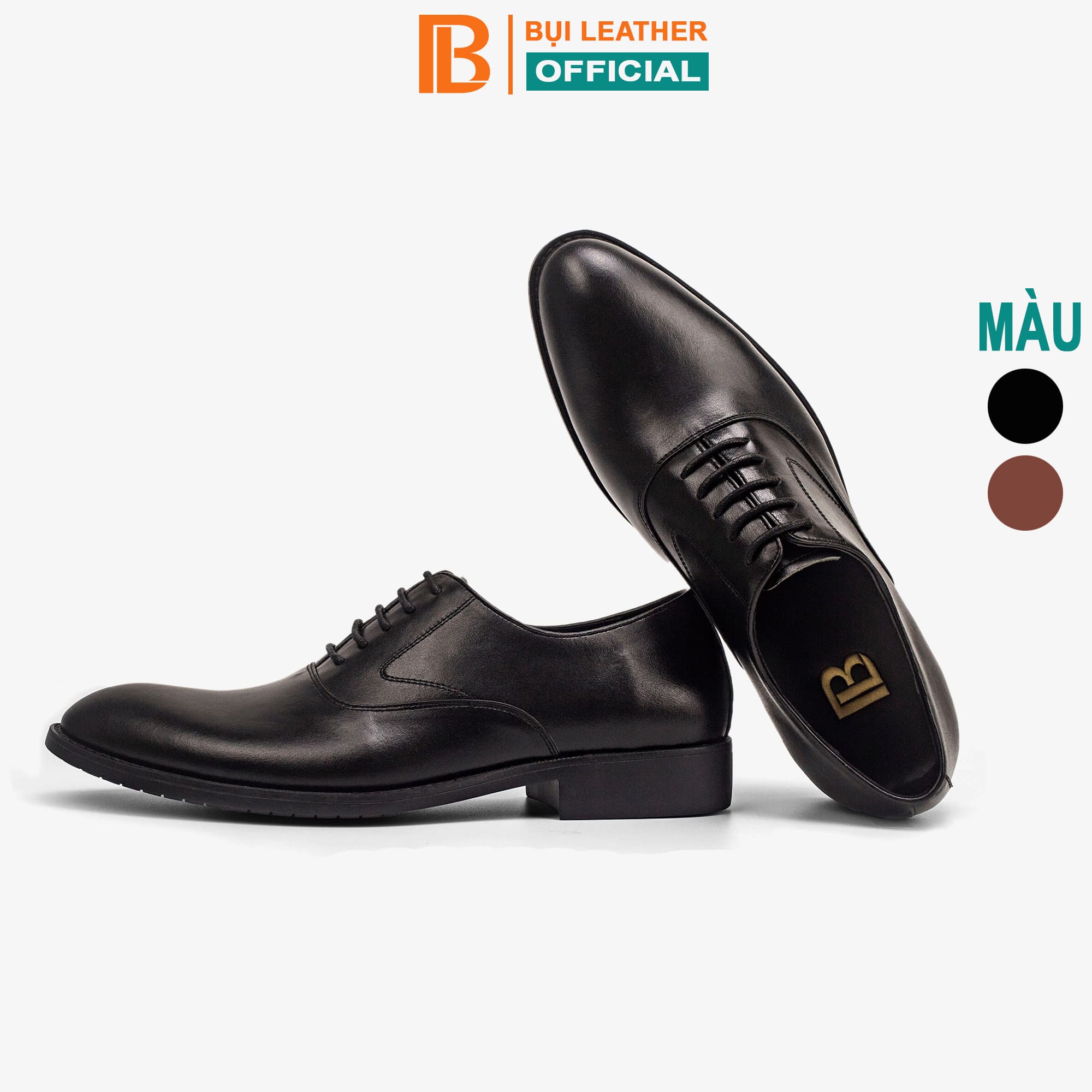 Giày da nam giày oxford công sở G103 Da bò Nappa cao cấp Màu đen 42