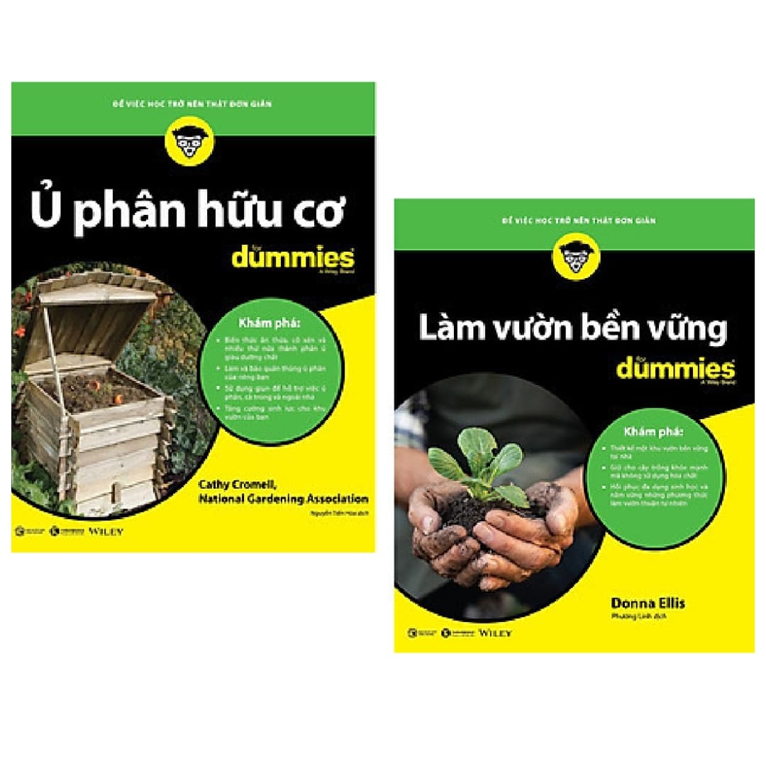 Combo 2 cuốn Ủ Phân Hữu Cơ for Dummies Làm Vườn Bền Vững For Dummies