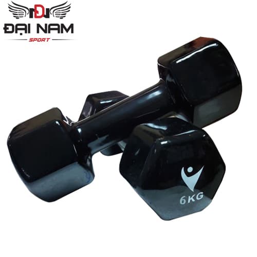 Bộ Tạ Tay 6kg Bọc Cao Su Trơn Lõi Thép Cao Cấp Đại Nam Sport Tổng 12kg Giao Màu Ngẫu Nhiên