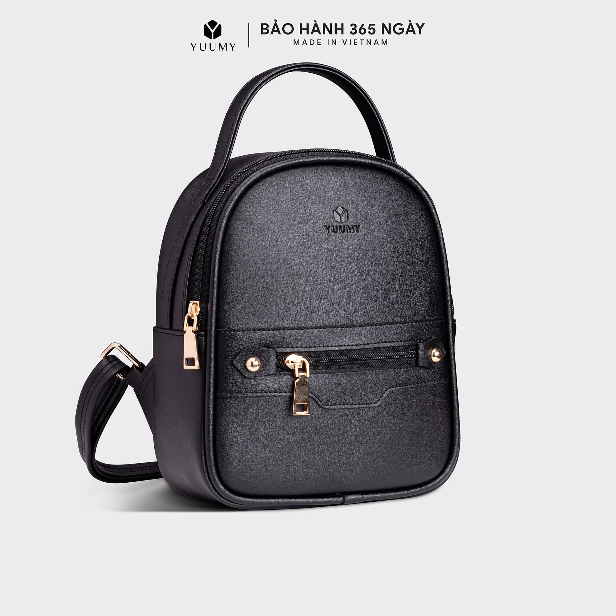 Balo da mini YBA25 nhiều màu màu hồng ruốc hồng phấn xanh ngọc màu đen màu bò Đen