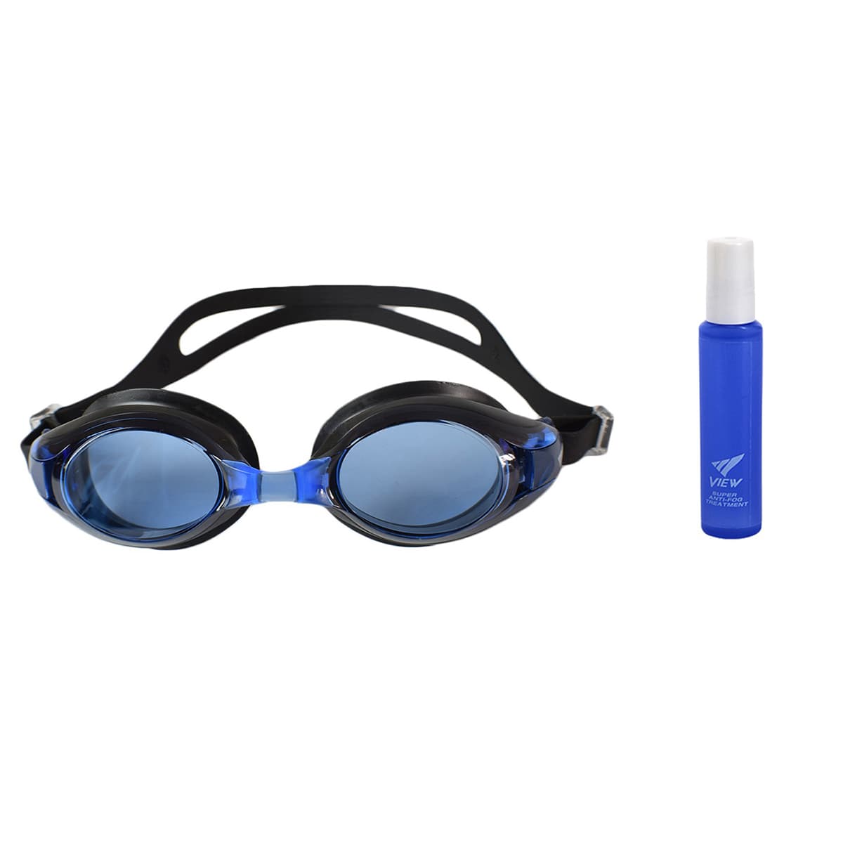 Bộ Kính Bơi VIEW V500S Chống Tia UV Chống Sương Mù Và Dung Dịch Chống Mờ Kính Super Anti Fog VIEW TV330 15ml Xanh Đen