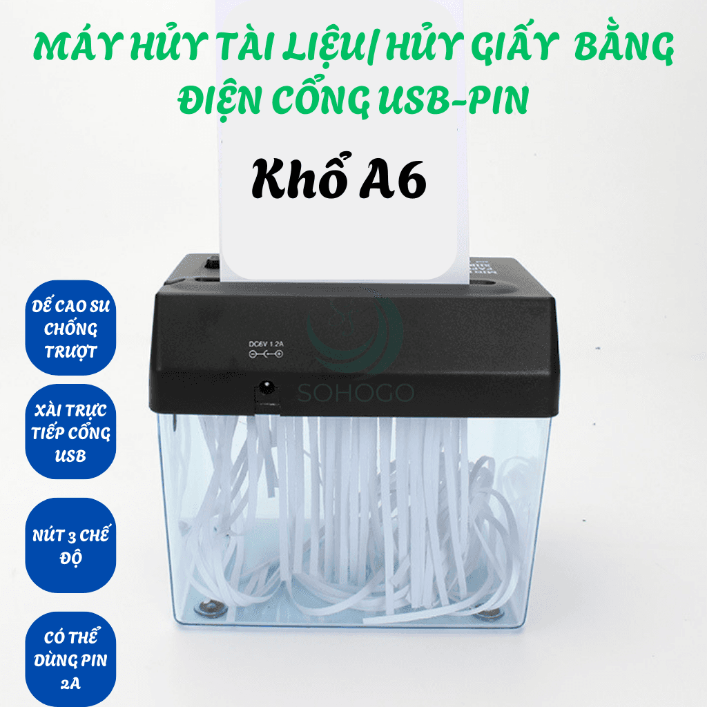 VIDEO Máy cắt giấy cổng USB A5 A6 tự động phù hợp cho gia đình bill thanh toán tại các cửa hàng Máy hủy tài liệu văn phòng mini