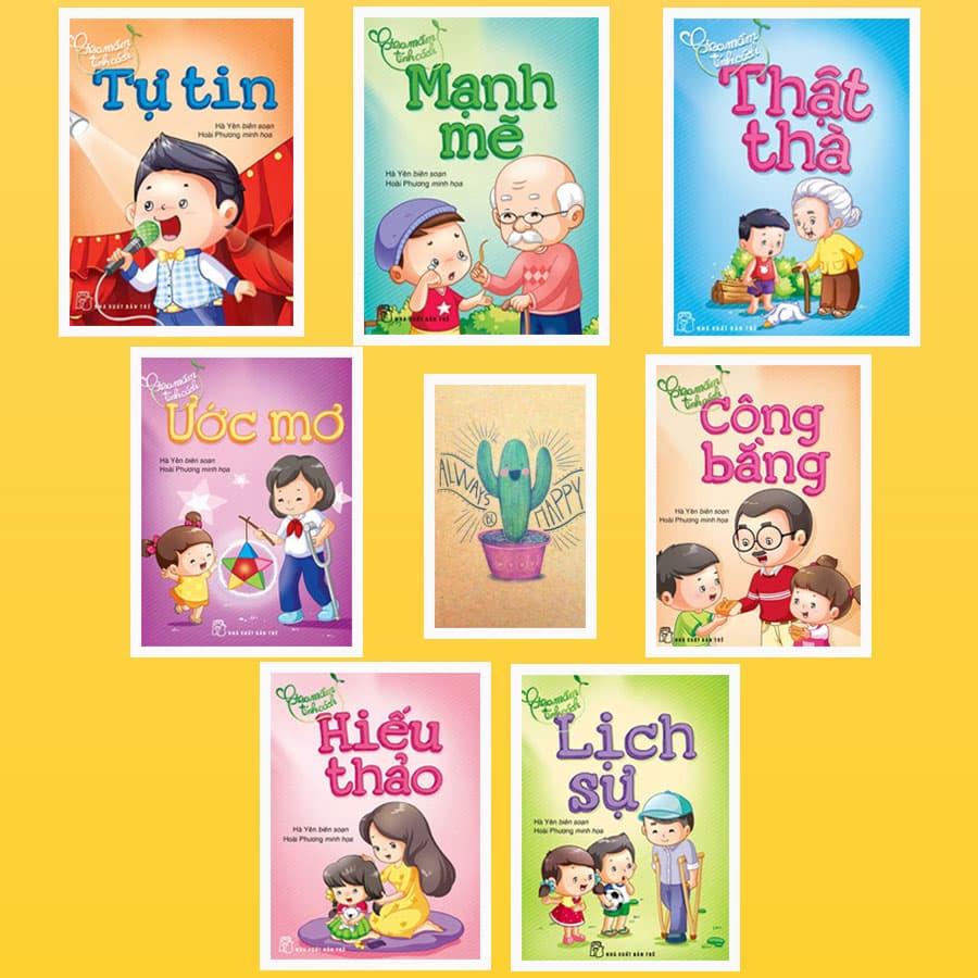 Combo Gieo Mầm Tính Cách Tự Tin Mạnh Mẽ Thật Thà Ước Mơ Công Bằng Hiếu Thảo và Lịch Sự Tặng Kèm Sổ Tay Xương Rồng