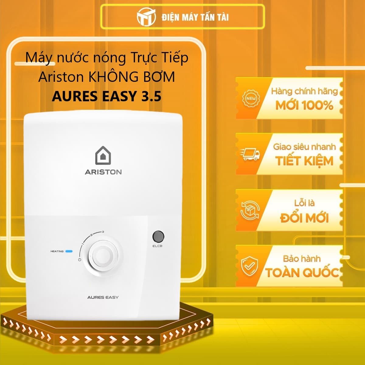 Máy nước nóng trực tiếp Ariston AURES EASY 3.5 3500W