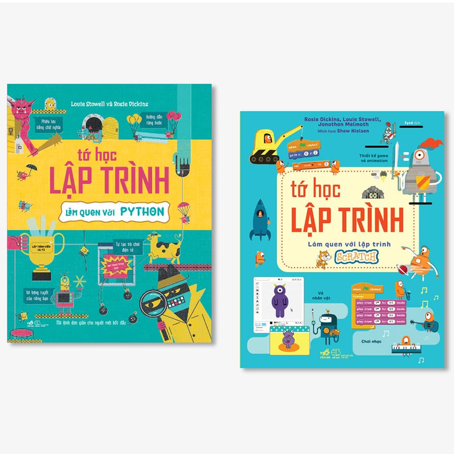 Combo 2 Cuốn Tớ Học Lập Trình Tớ Học Lập Trình Làm Quen Với Python Tớ Học Lập Trình Làm Quen Với Lập Trình Scratch