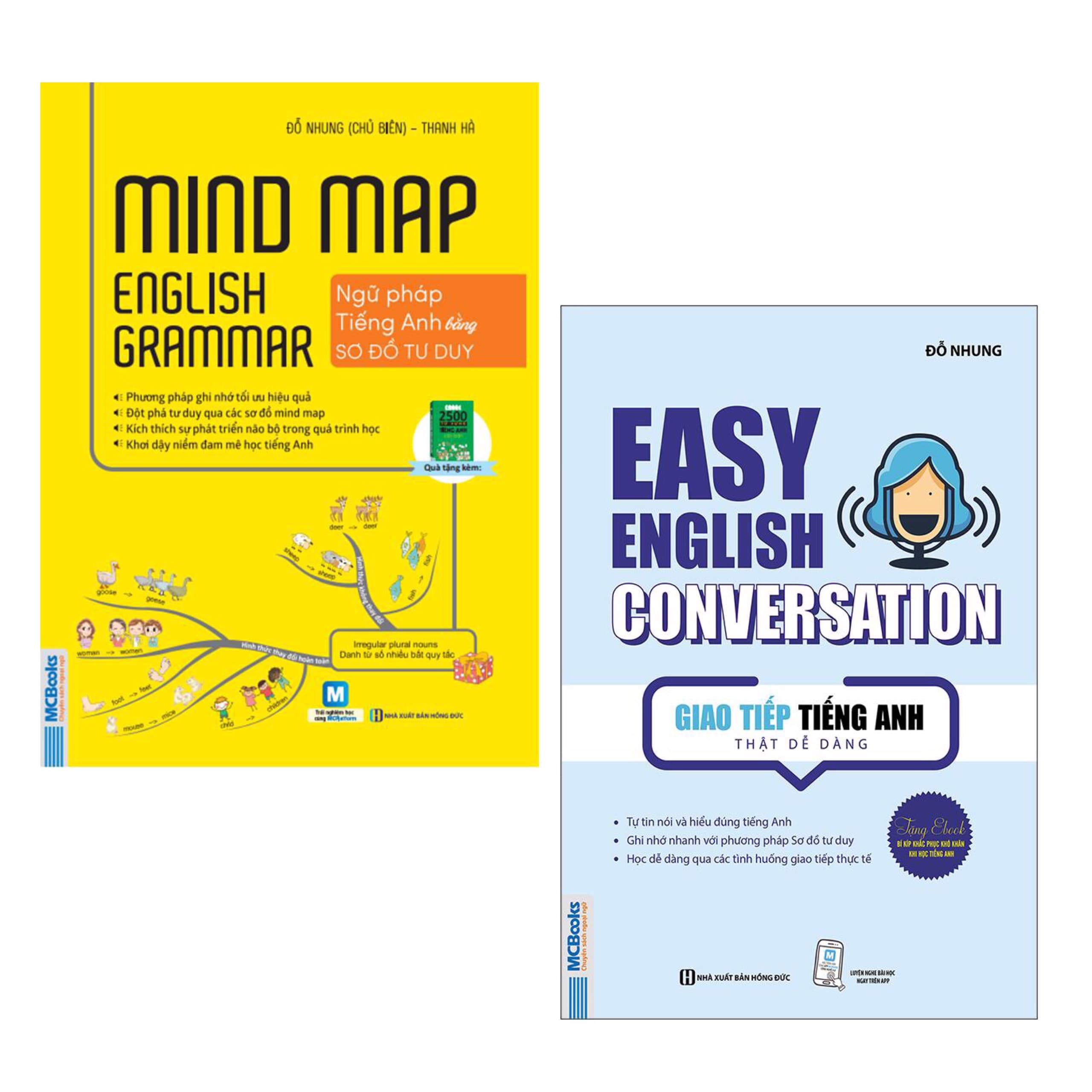 Combo Cẩm Nang Học Tiếng Anh Mindmap English Grammar Ngữ Pháp Tiếng Anh Bằng Sơ Đồ Tư Duy Giao Tiếp Tiếng Anh Thật Dễ Dàng Easy English Conversation Tái Bản 2020