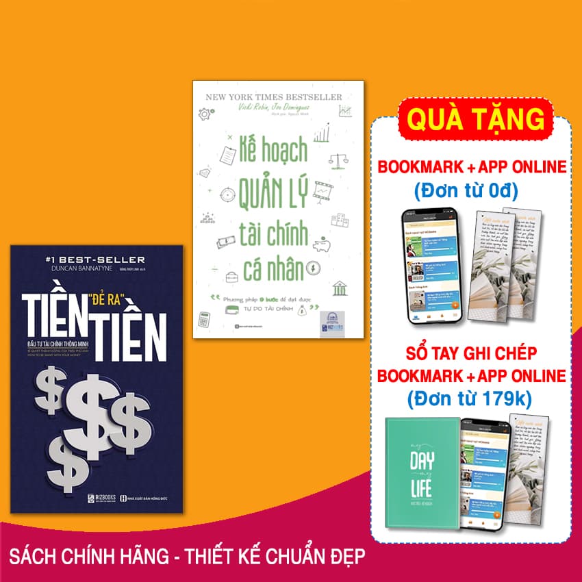 BIZBOOKS Combo Bộ 2 Cuốn Bí Kíp Quản Lý Tài Chính Tiền Đẻ Ra Tiền Kế Hoạch Quản Lý Tài Chính Cá Nhân Phương Pháp 9 Bước Để Đặt Được Tự Do Tài Chính MinhAnBooks