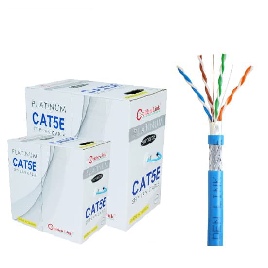 CÁP MẠNG GOLDEN LINK SFTP Cat5e chống nhiễu Xanh dương 305m