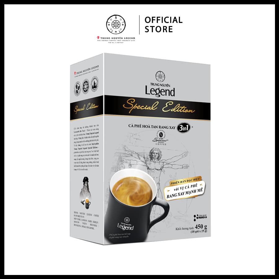Trung Nguyên Legend Cà phê hoà tan rang xay 3in1 Special Edition Hộp 18 gói x 25gr