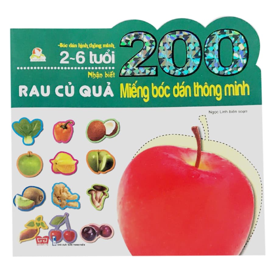 Sách 200 Miếng Bóc Dán Thông Minh Nhận Biết Rau Củ Quả 2 6 Tuổi Tái Bản 2018