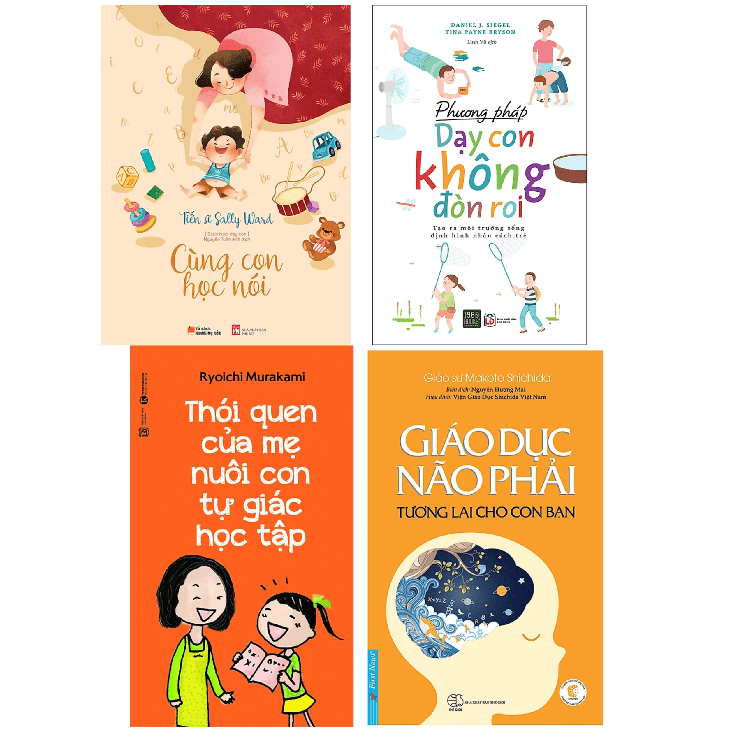 Combo 4 Cuốn Sách Nuôi Dạy Con Hay Nhất Giáo Dục Não Phải Tương Lai Cho Con Bạn Tái Bản Cùng Con Học Nói Phương Pháp Dạy Con Không Đòn Roi Thói Quen Của Mẹ Nuôi Con Tự Giác Học Tập Sách Làm Cha Mẹ Giỏi Tặng Kèm Poster An Toàn Cho Con Yêu