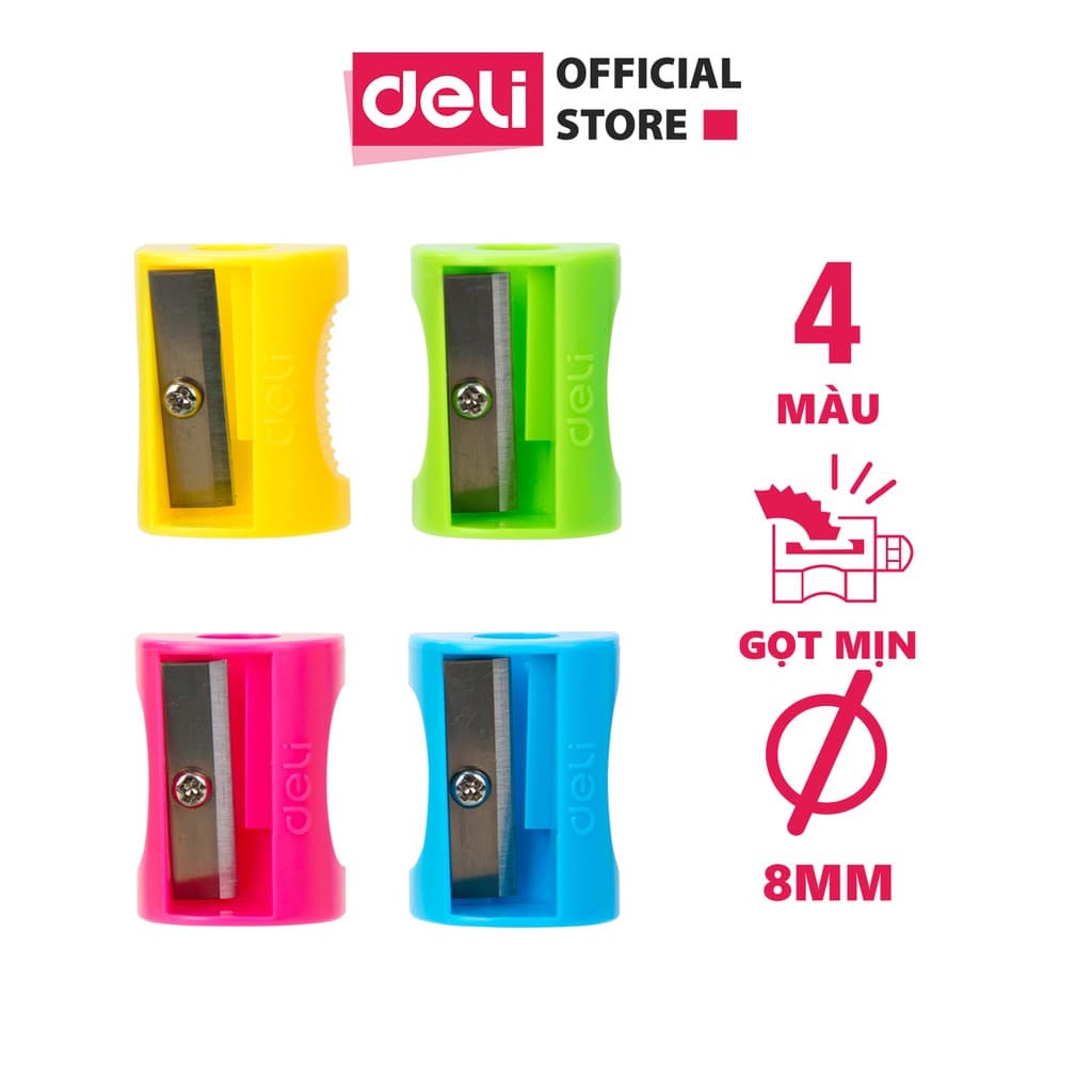 Gọt Chì Mini Deli Xanh LáXanh DươngHồngVàng 1 chiếc E0531 Màu ngẫu nhiên