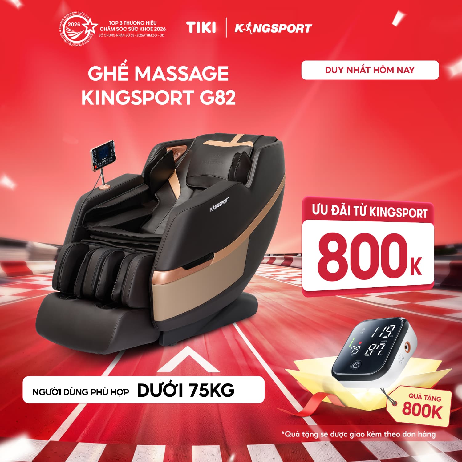 GIAO TOÀN QUỐC MIỀN NAM GIAO SAU 1410 Ghế massage KINGSPORT G82 Công Nghệ Làm Ấm Warmtech Công Nghệ Massage Chân Legtech 2 in 1