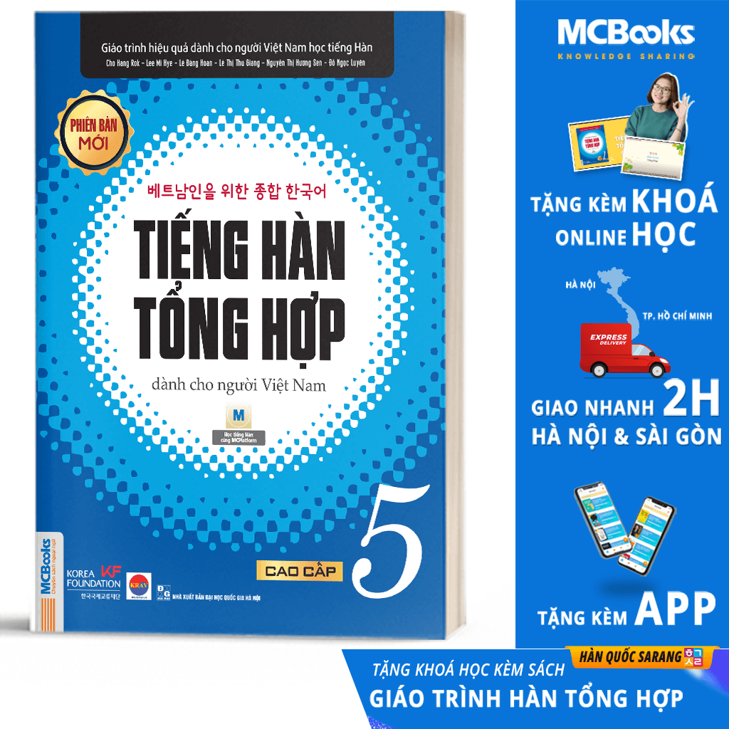 Sách Giáo Trình Tiếng Hàn Tổng Hợp Cao Cấp 5 Bản Trắng Đen