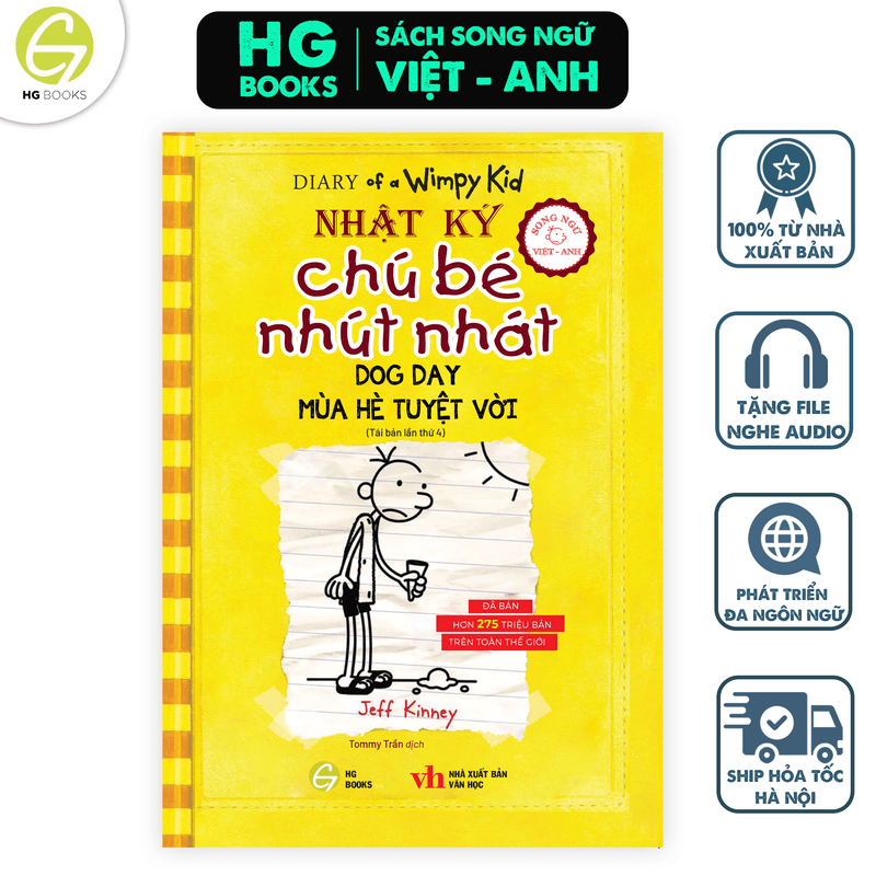 Nhật Ký Chú Bé Nhút Nhát song ngữ Việt Anh Tập 4 Mùa Hè Tuyệt Vời