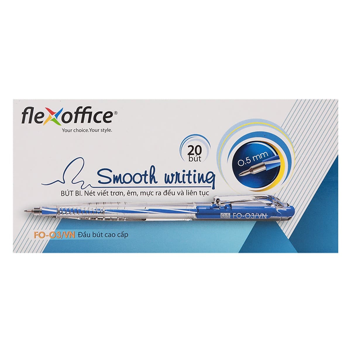 Hộp 20 Bút Bi Flexoffice FO 03VN Xanh
