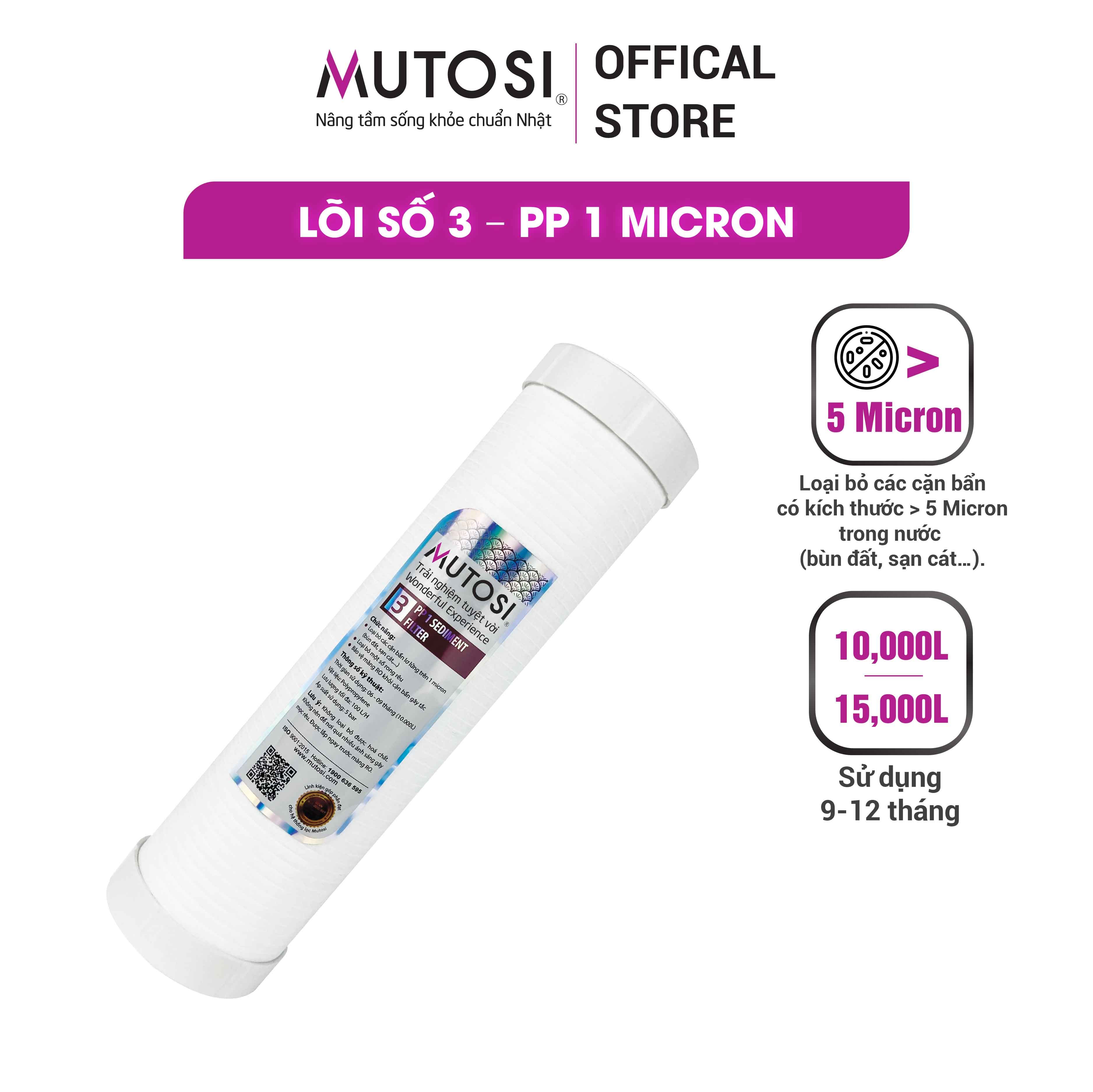Lõi lọc nước Mutosi Lõi số 3 PP1M