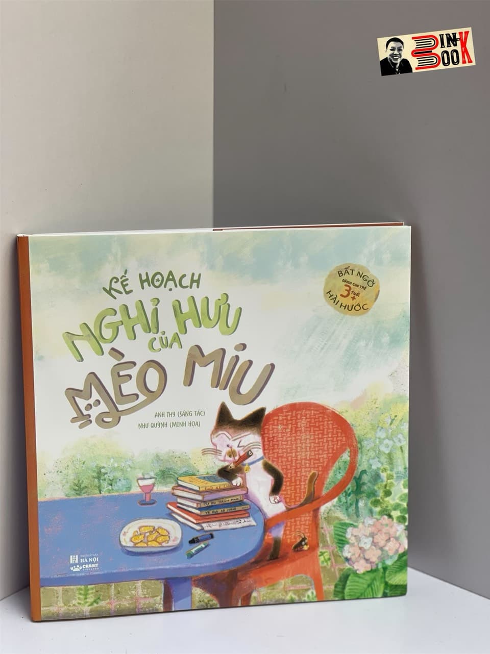 Bìa cứng minh họa in màu KẾ HOẠCH NGHỈ HƯU CỦA MÈO MIU Anh Thy Crabit Kidbooks