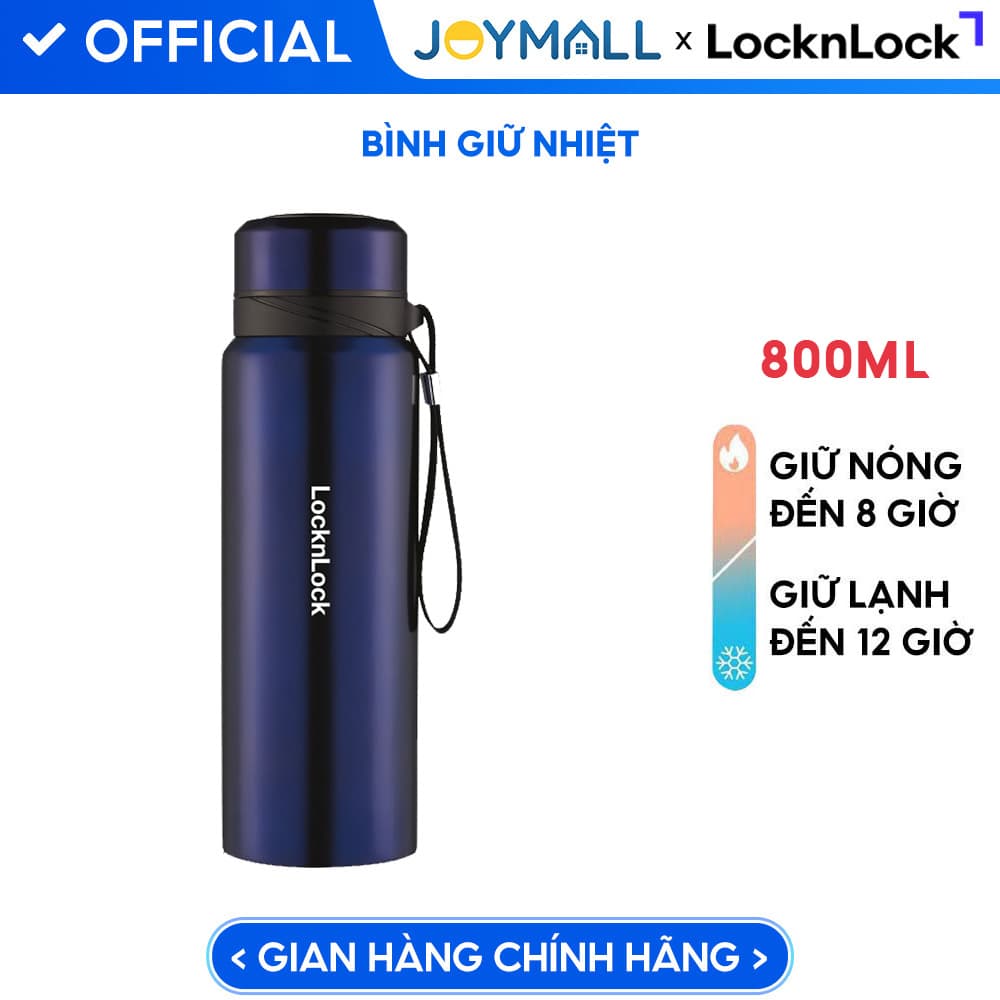 Bình Giữ Nhiệt Bằng Thép Không Gỉ Lock&Lock Vacuum Bottle LHC6180FU 800ML Xanh Đậm