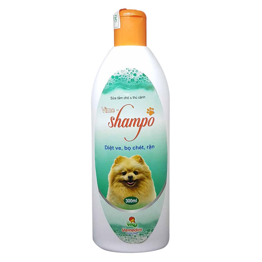 Dầu Tắm Thơm Dịu Tiêu Diệt Bọ Chét Chấy Ve Ghẻ Xà Mâu Chó Mèo Vemedim Shampoo 300ml