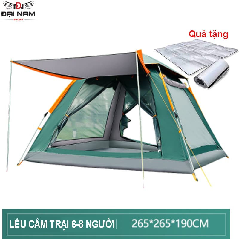 Lều Cắm Trại Du Lịch Tự Bung Gập Gọn 6 8 Người Siêu Chống Nắng Mưa Đại Nam Sport Kèm Nệm Chống Ẩm Xanh dương dậm