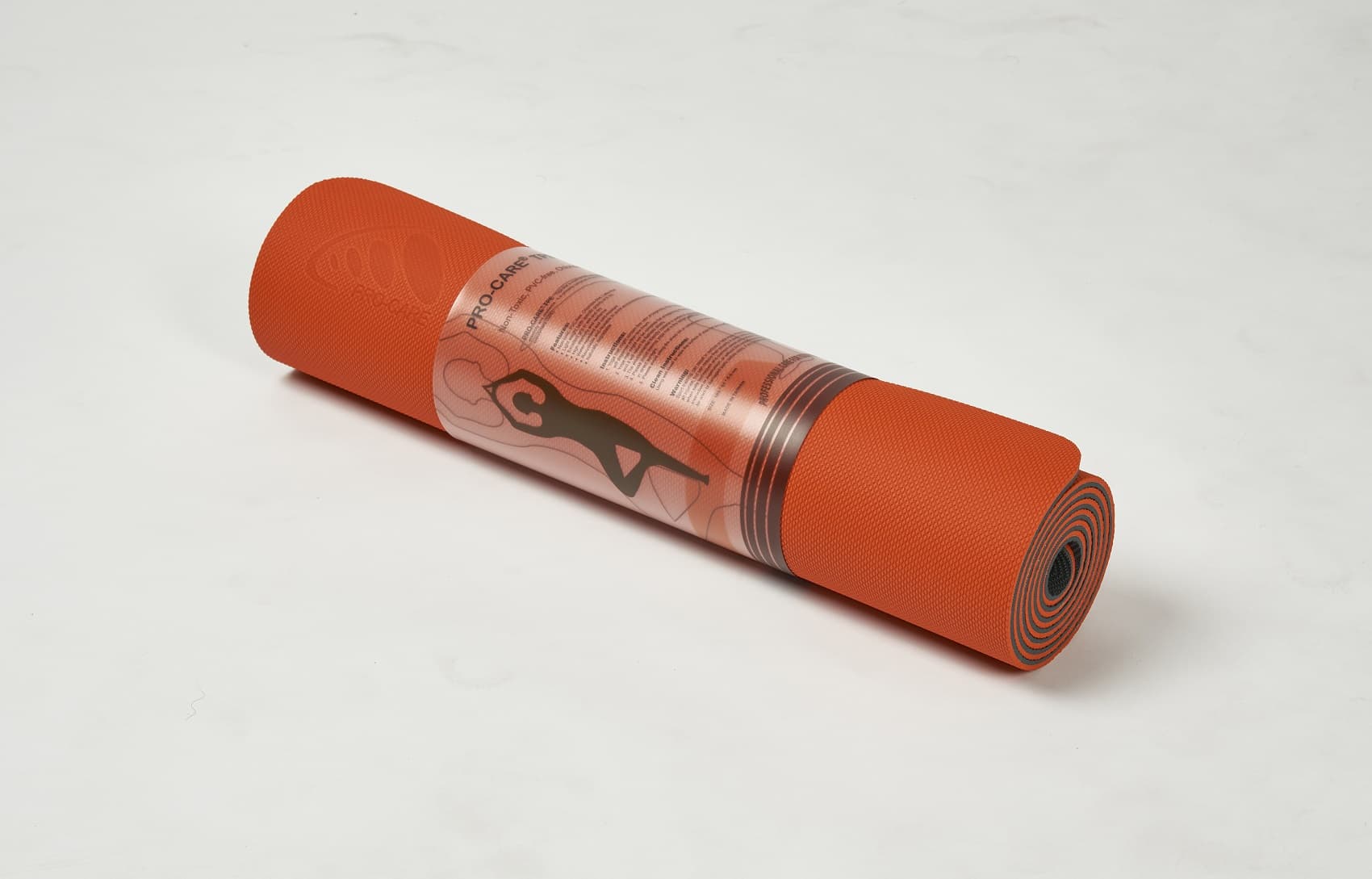 Thảm tập yoga Pro Care định tuyến TPE 2 lớp 6mm Tặng kèm túi đựng thảm Cam