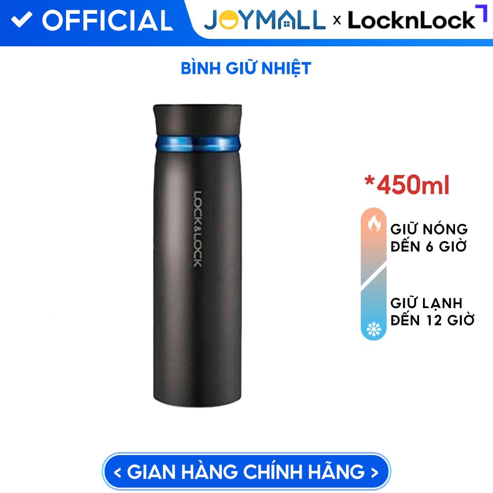 Bình Giữ Nhiệt Lock&Lock Feather Light LHC4131BKB 450ml Đen Xanh