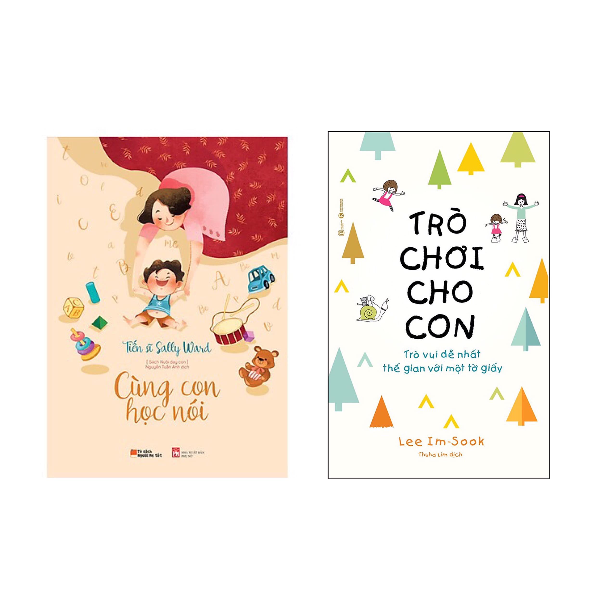 Com bo 2 cuốn Cùng Con Học Nói Trò Chơi Cho Con Trò Vui Dễ Nhất Thế Gian Với Một Tờ Giấy