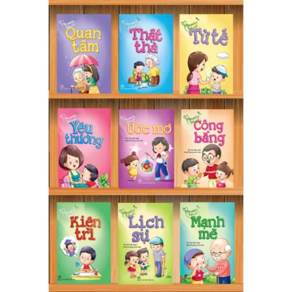 Combo Gieo Mầm Tính Cách Bộ 9 cuốn Kiên Trì Quan Tâm Tử Tế Yêu Thương Mạnh Mẽ Thật Thà Ước Mơ Công Bằng và Lịch Sự