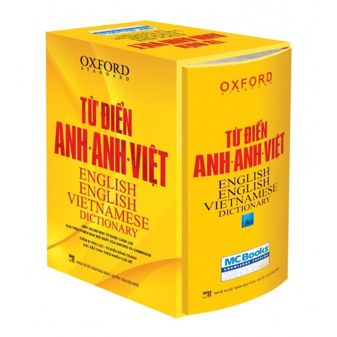 Từ Điển Oxford Anh Anh Việt Bìa Vàng Cứng tặng kèm giấy nhớ PS