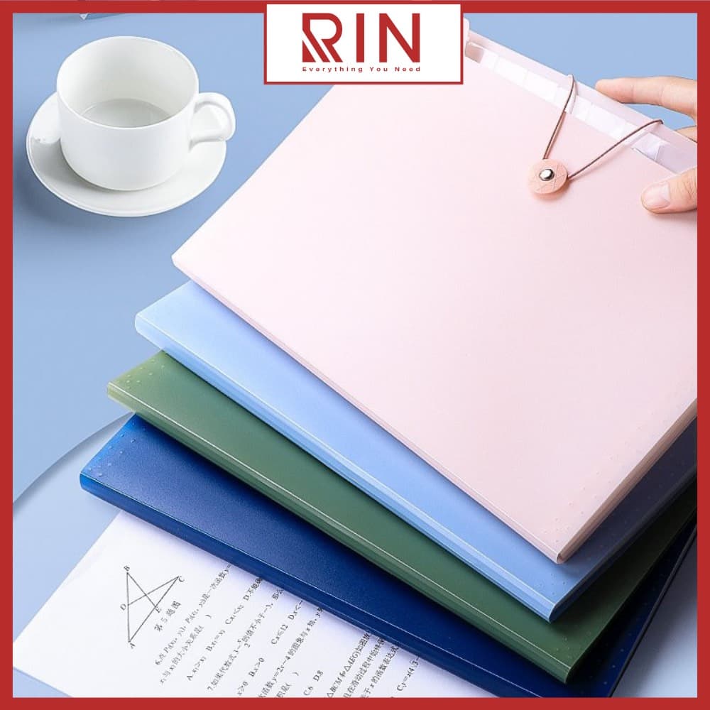 File đựng tài liệu A4 Túi tài liệu A4 4 8 12 ngăn phân trang lưu trữ tài liệu 12 Ngăn Hồng