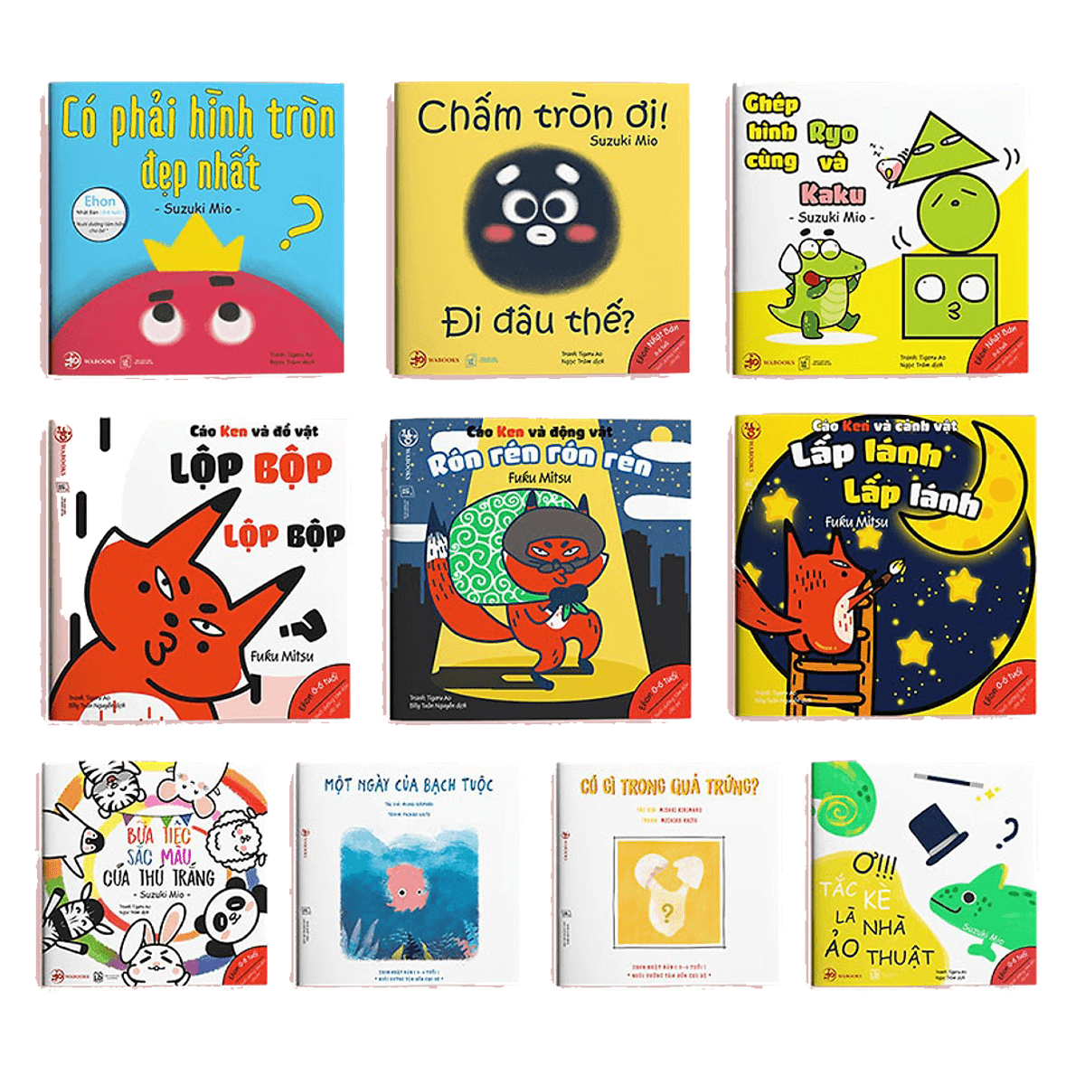 Fullset Ehon Nhật Bản cho bé thông minh sáng tạo Ehon Điều Kỳ Diệu Của Hình Khối Điều Kỳ Diệu Của Âm Thanh Điều Kỳ Diệu Của Màu Sắc Bộ 10 cuốn cho bé 0 6 tuổi Bộ Sách Phát Triển Trí Tuệ &Kích Thích Thị Giác Cho Bé