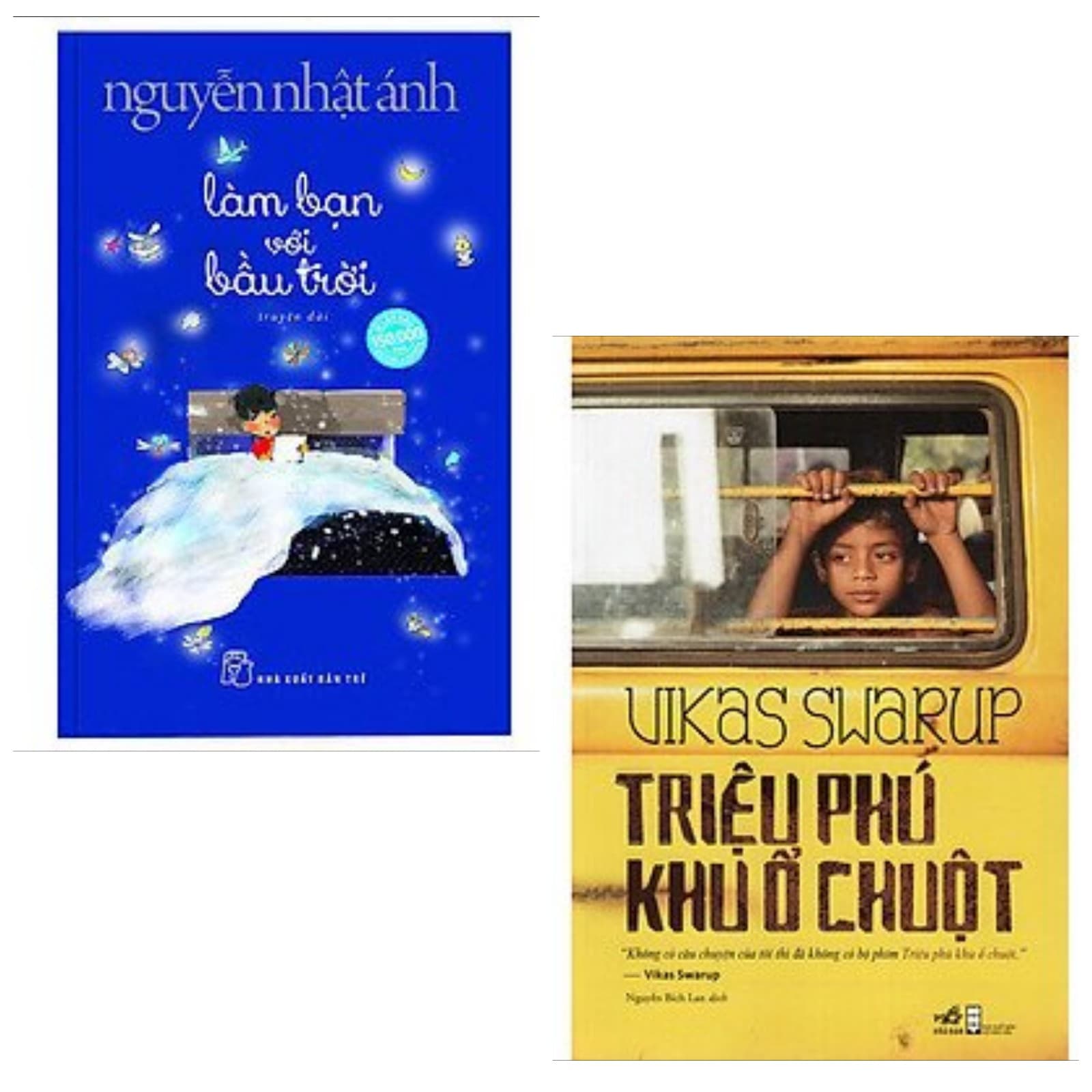 Combo 2 cuốn sách bán chạy Nguyễn Nhật Ánh Làm Bạn Với Bầu Trời Bìa Mềm Tặng Kèm Khung Ảnh Số Lượng Có Hạn Triệu Phú Khu Ổ Chuột Tái bản 2018