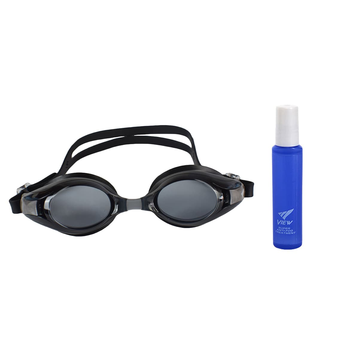 Bộ Kính Bơi VIEW V500S Chống Tia UV Chống Sương Mù Và Dung Dịch Chống Mờ Kính Super Anti Fog VIEW TV330 15ml Đen