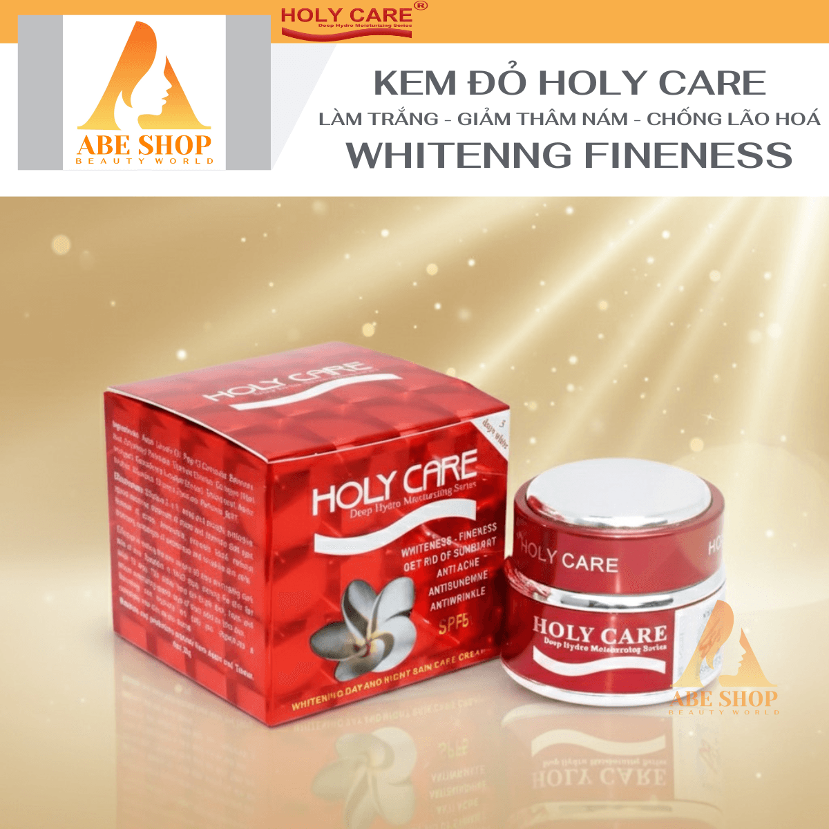 Kem HOLY CARE Đỏ 20g WHITENING DAY AND CREAM SKIN CARE CREAM Dưỡng Trắng Da Tái Tạo 5 in 1