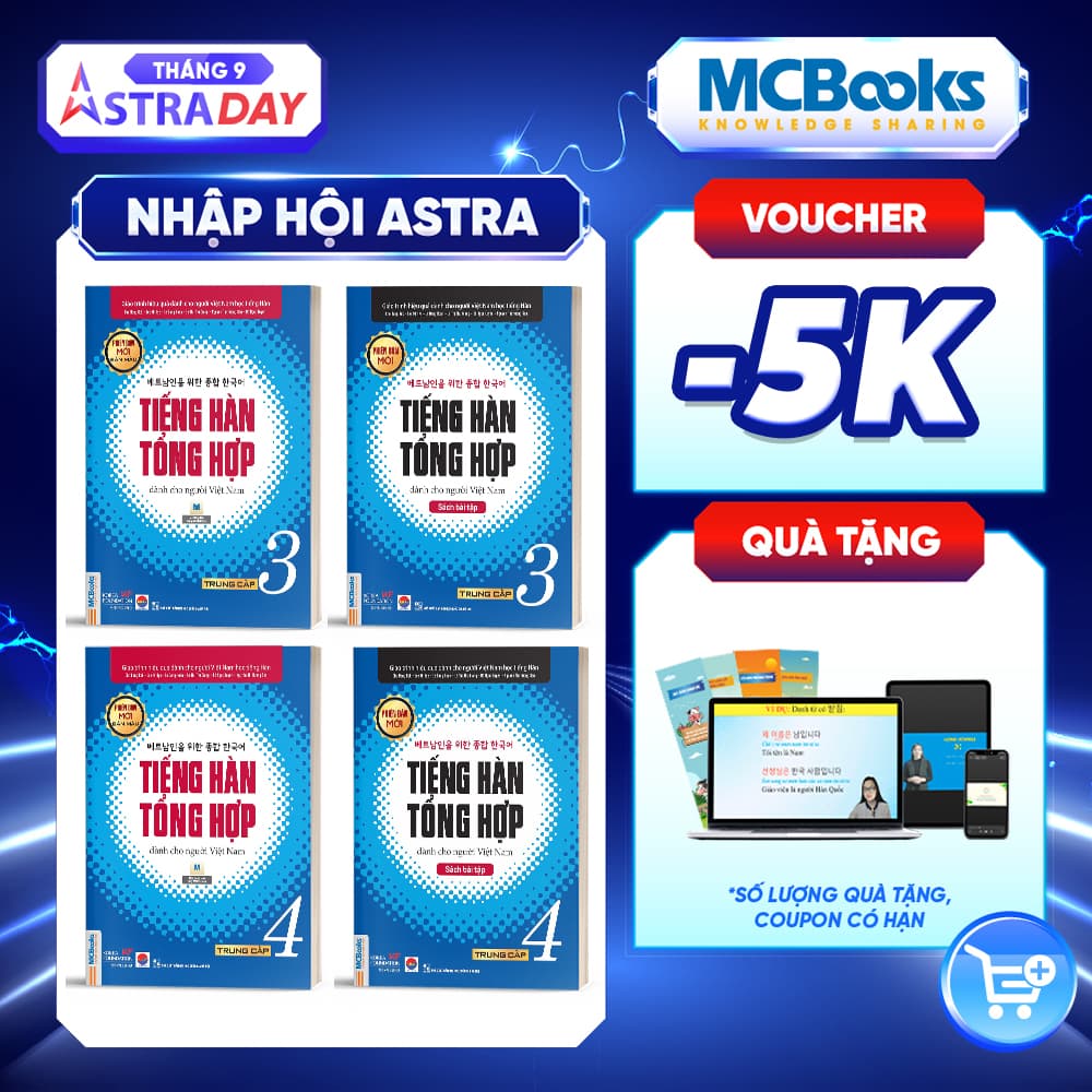 Combo 4 Cuốn Giáo Trình Tiếng Hàn Tổng Hợp Trung Cấp Tập 3 Tập 4 Sách Giáo Khoa và Sách Bài Tập Phiên Bản Mới IN MÀU Sách Học Tiếng Hàn Hiệu Quả Cho Người Việt