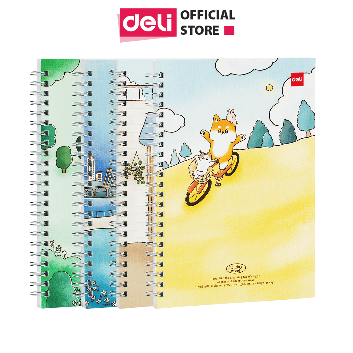 Sổ Tay Ghi Chép Lò Xo Kẻ Ngang A5 Gáy Xoắn 120 Trang Deli Phù Hợp Làm Sổ Kế Hoach Planner Viết Nhật Kí Tập Vở Học Sinh Sổ Tay Văn Phòng Màu Ngẫu Nhiên LA560 ELA560 LPA560 Shiba N08