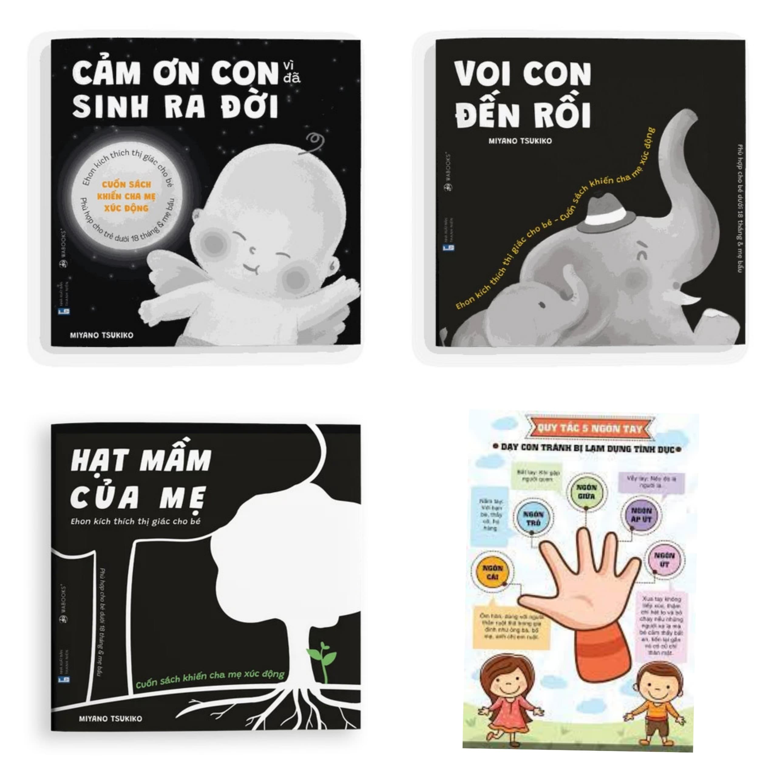 Combo 3 cuốn CẢM ƠN CON Tặng Kèm Poster An Toàn Cho Con Bộ sách kích thích thị giác nội dung tình cảm dành cho cả gia đình