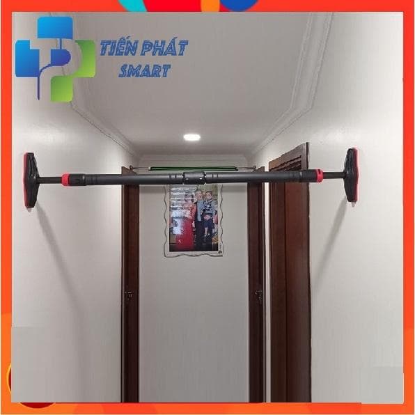 Xà Đơn Gắn Cửa Treo Tường Bằng Thép Chịu Lực Có Thước Thăng Bằng Cao Cấp 2022 Tienphatsmart 96cm chỉnh đến 135cm