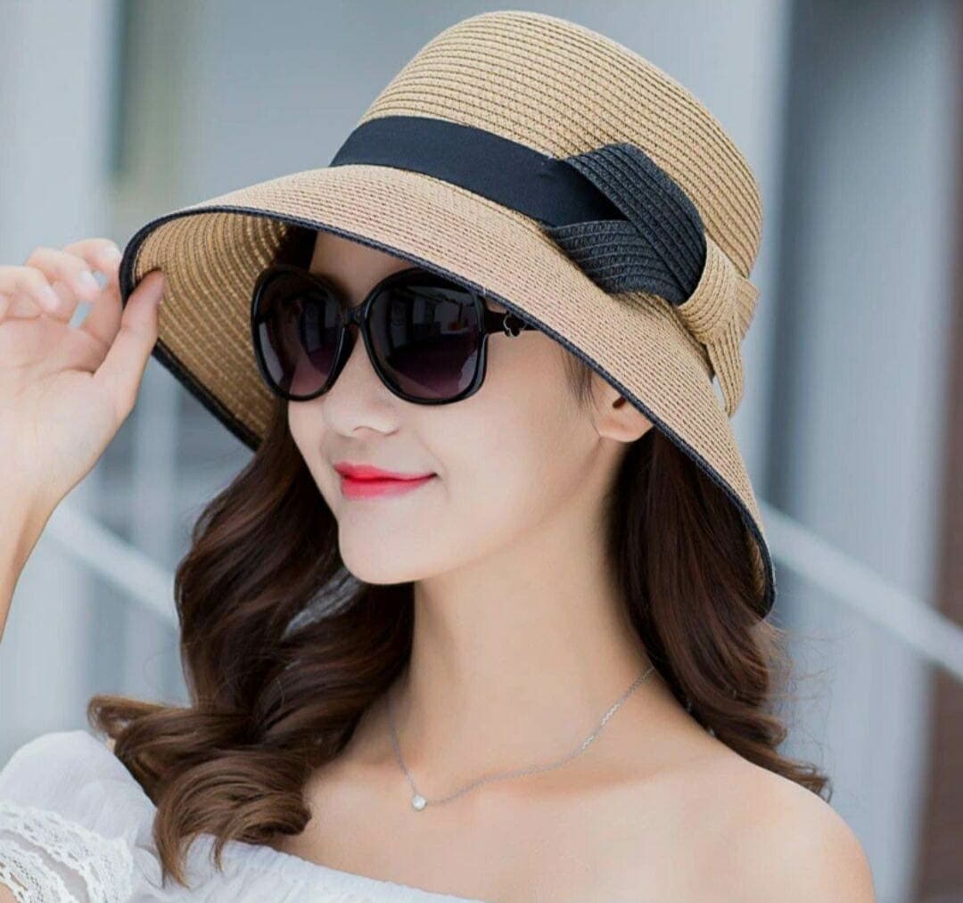 Nón rộng vành nữ đi biển đẹp mũ rộng vành thời trang Hàn Quốcdona22030801 nâu