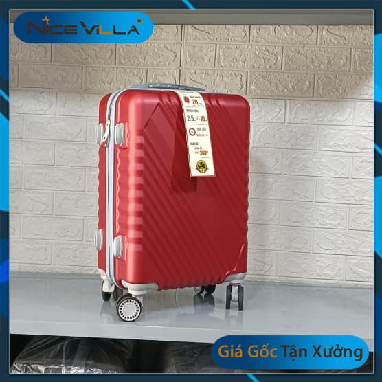 Vali Kéo Thời Trang NiceVilla Size 20inch &24 Inch &28inch Size 24 inch ĐỎ ĐÔ